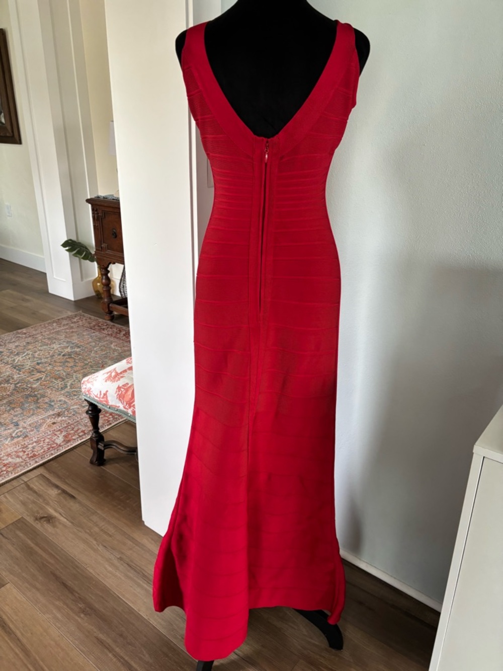 Herve Leger Ellen red bandage gown small - Picture 6 of 10